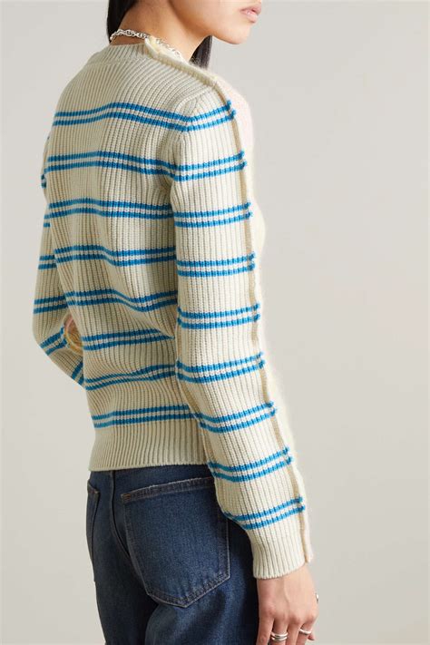 Striped Wool Blend Sweater 